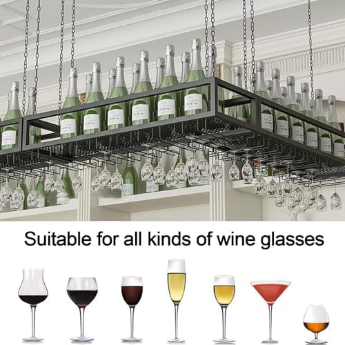 Adjustable Ceiling Wine Glass Holder with Iron Chain