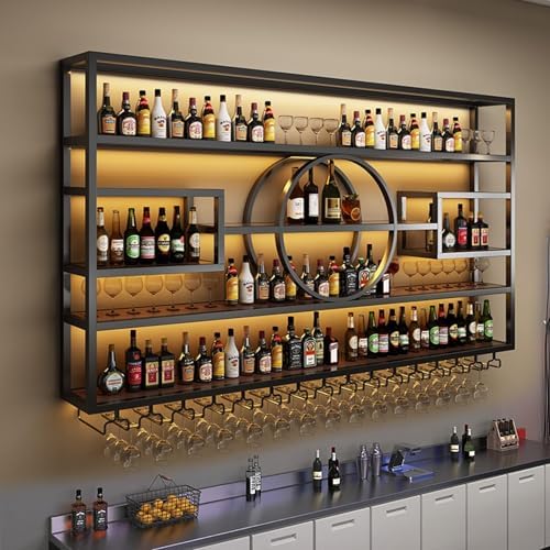 63 In Wall Mounted Wine Rack with Storage