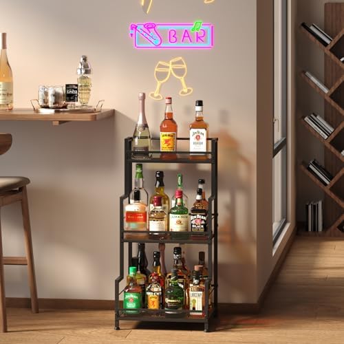 Bliesosfud 3 Tier Liquor Display Stand for Home Bar