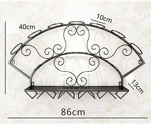 CLoxks 7-Bottle Wall Mounted Wine Rack with Glass Holder