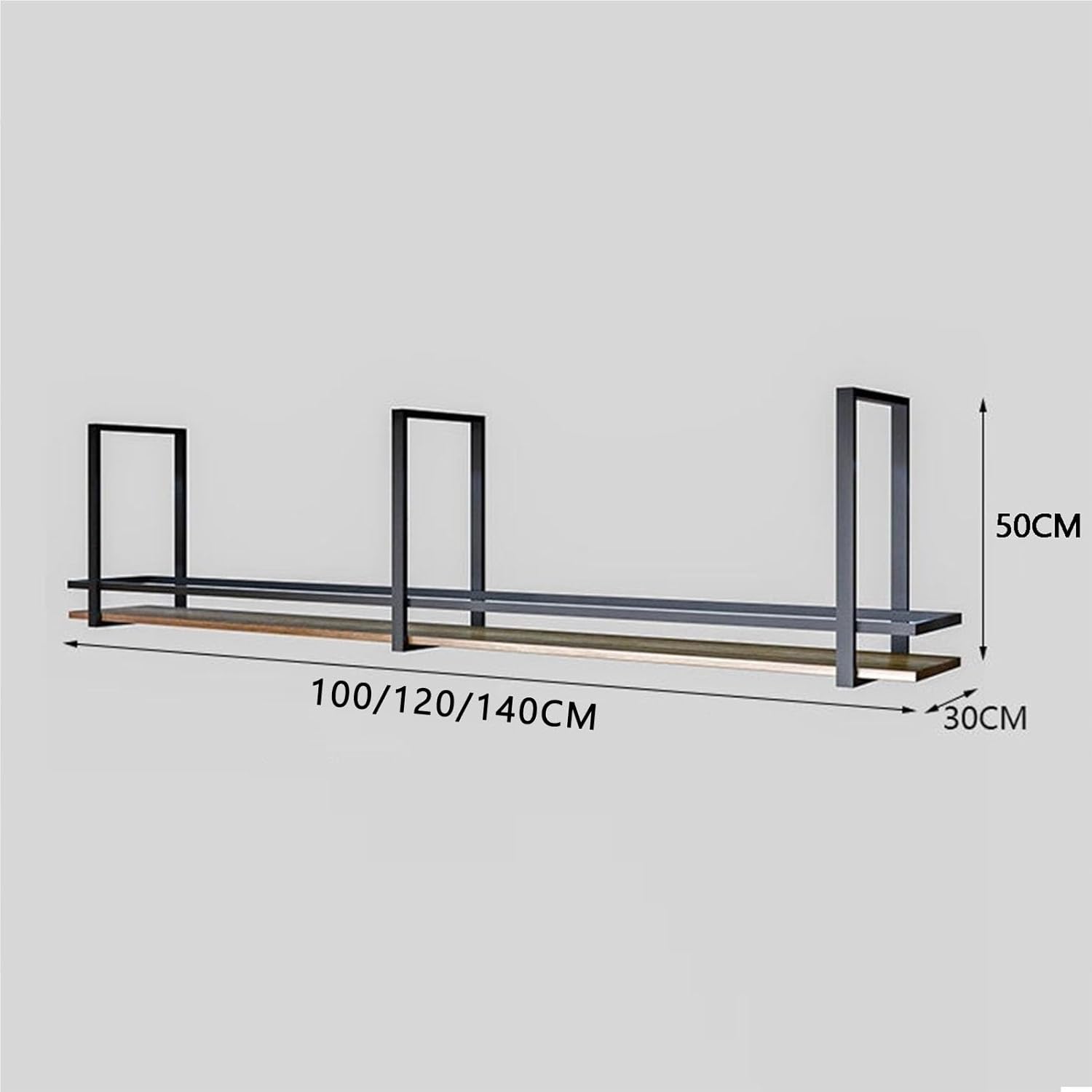 Ceiling Floating Shelves with 2 Tiers Wine Storage Rack