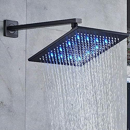 TECKI Thermostatic Shower Faucet System with LED Rainfall and Handheld Massage