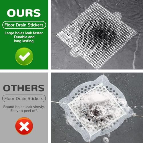 40 Pack Disposable Square Hair Catcher for Drains