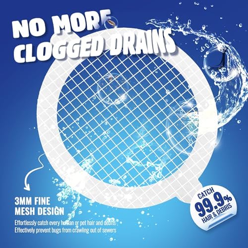 AIRSHOOTER Disposable Drain Hair Catcher Mesh Stickers Pack of 50 1