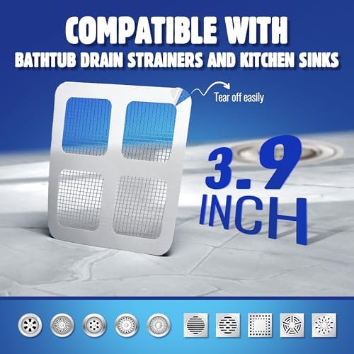 50 Pack Shower Drain Cover Hair Catcher Disposable and Reusable