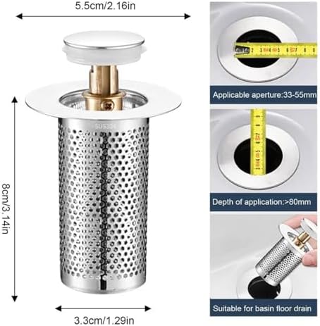 Kingdong Stainless Steel Basin Drain Filter 2PCS
