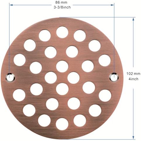 4-Inch Screw-in Shower Strainer Drain Cover Replacement Antique Copper 1