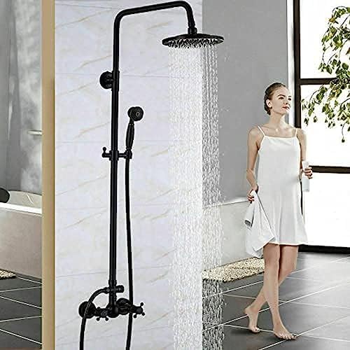 TECKI 8inch Rainfall Shower System Set with Handheld Spray
