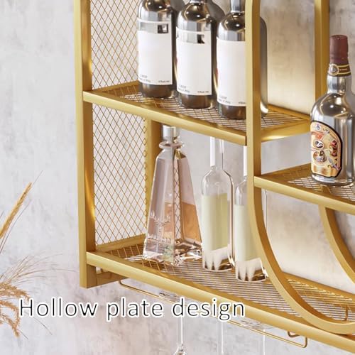 JIAOCKJIAO Wall Wine Rack with 3 Tiers Large Capacity Industrial Style Black 393in