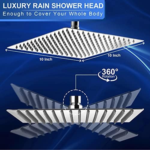 Aiscsc 10 Inch Rain Shower Head 304 Stainless Steel