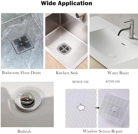 BOYYOEE 4 x 4 Drain Hair Catcher 30 PCS Pack