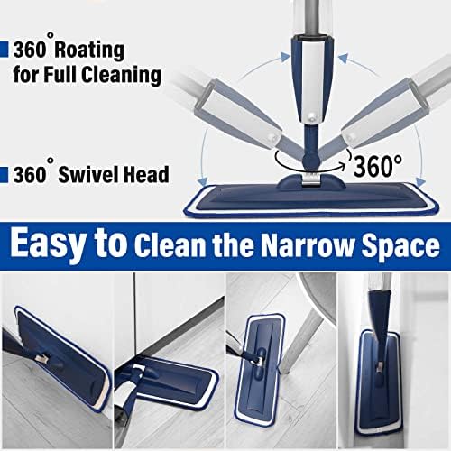 Panda Grip Wet Spray Mop with 14 oz Refill and 3 Microfiber Pads