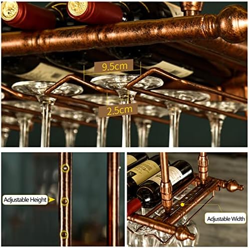 Ceiling Hanging Bar Wine Rack with Glass Holder
