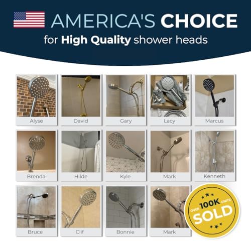 HammerHead Showers All Metal Handheld Shower Head with 6ft Hose and Brass Holder