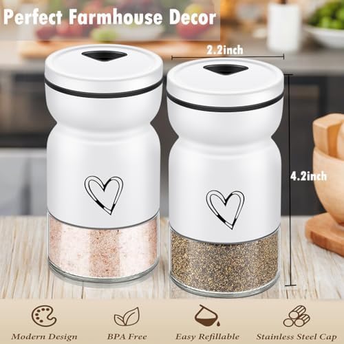 Stainless Steel Salt and Pepper Shakers Set with Adjustable Pour Holes
