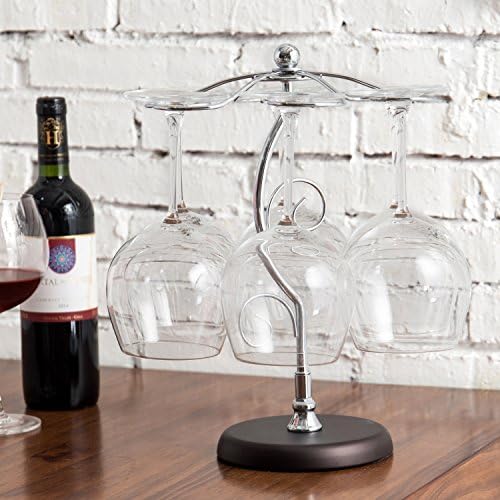 MyGift 6-Hook Countertop Wine Glass Holder