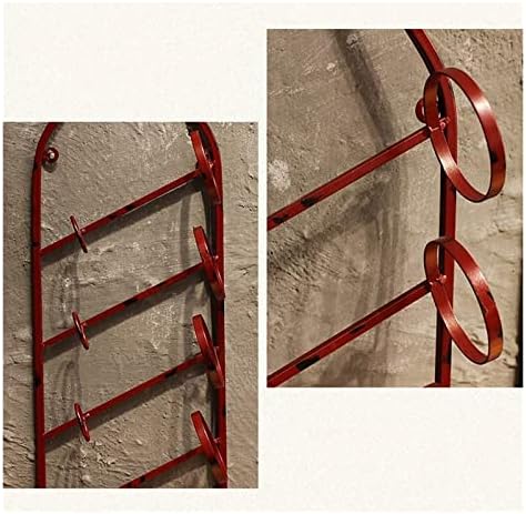 ALDEPO Wall-Mounted Wine Rack Retro Industrial Style Red