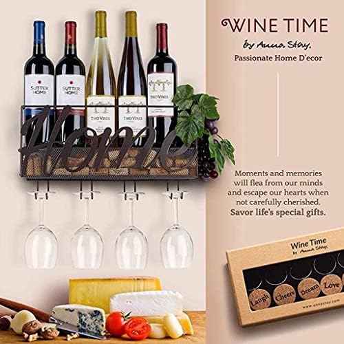 LASEVE Wall Mounted Wine Rack with Cork Storage