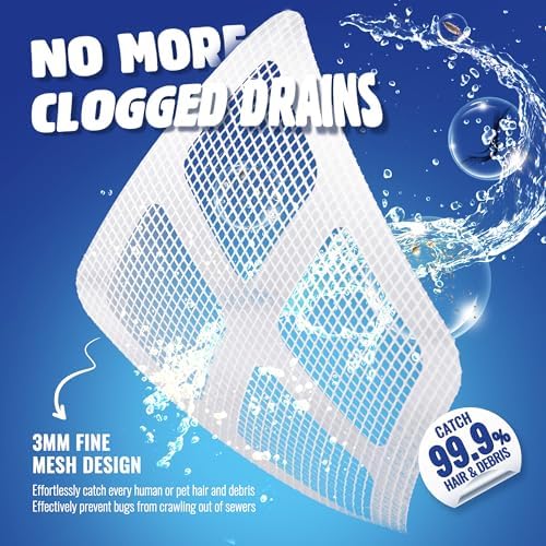 50 Pack Shower Drain Cover Hair Catcher Disposable and Reusable