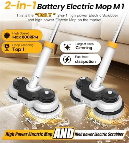 Qimedo 800RPM Cordless Electric Mop Scrubber