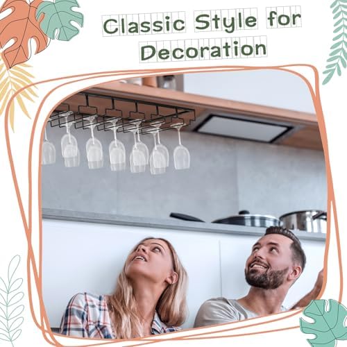 8 Row Wine Glass Rack 315 Inch Cabinet Holder Black