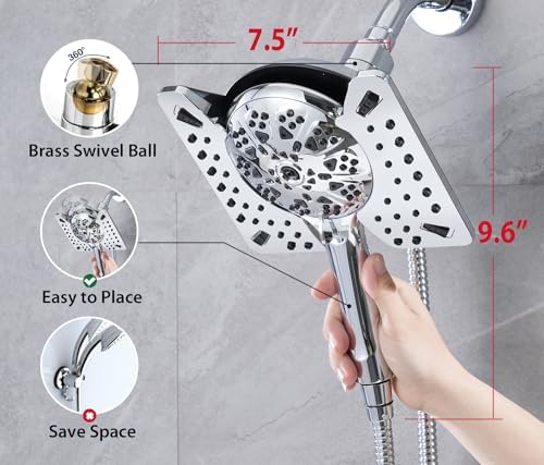 INAVAMZ 25 GPM 2-in-1 Shower Head with Handheld