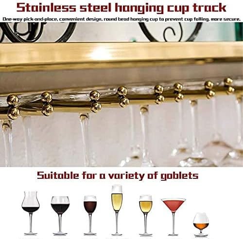 Stainless Steel Wall-Mounted Wine Rack 2-Layer Gold Brushed