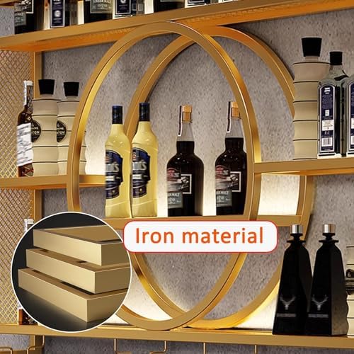 JIAOCKJIAO Wall-Mounted Wine Rack 3-Layer Metal Holder with Dust-Proof Design