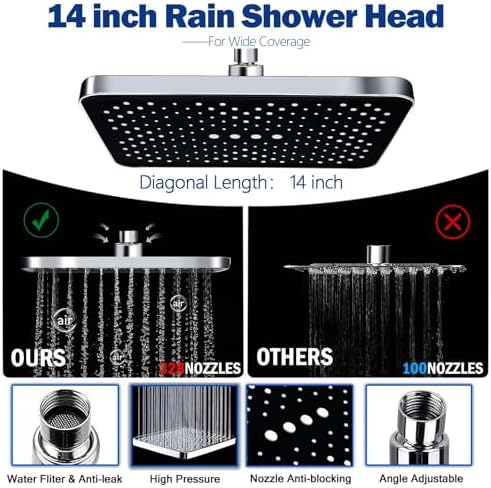 Ashwanth 14 High Pressure Rain Shower Combo