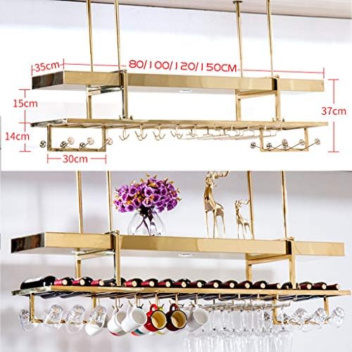 Wall-Mounted Stainless Steel Wine Rack 2 Layer Adjustable