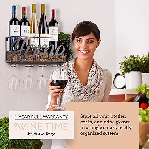 LASEVE Wall Mounted Wine Rack with Cork Storage