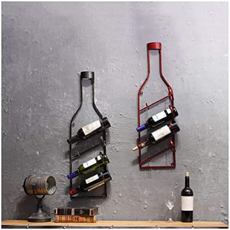 ALDEPO Wall-Mounted Wine Rack Retro Industrial Style Red