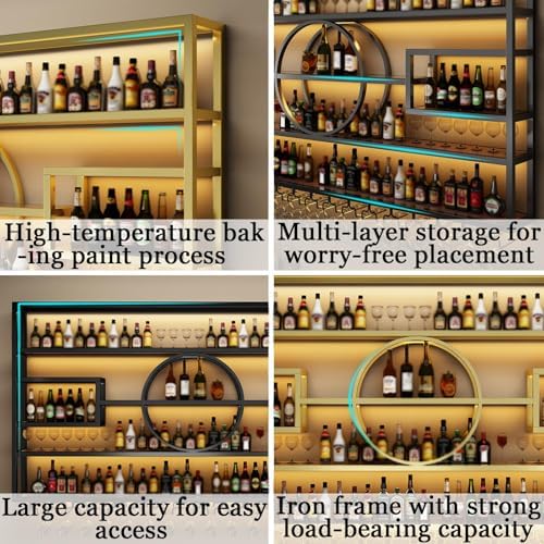 63 In Wall Mounted Wine Rack with Storage