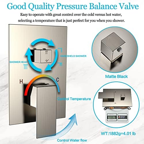 Dlvsoby 10 Inch Wall Mounted Rain Shower System