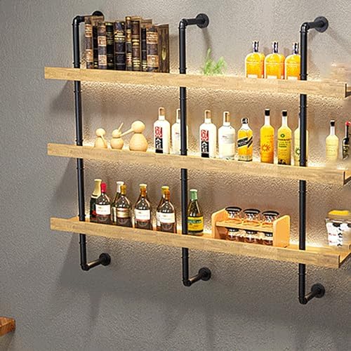 Modern Wall Mounted Wine Rack with LED Lights