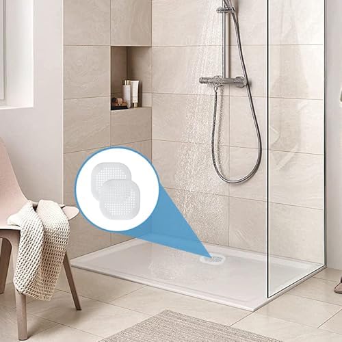 2 Pack Shower Hair Catcher with Suction Cups White