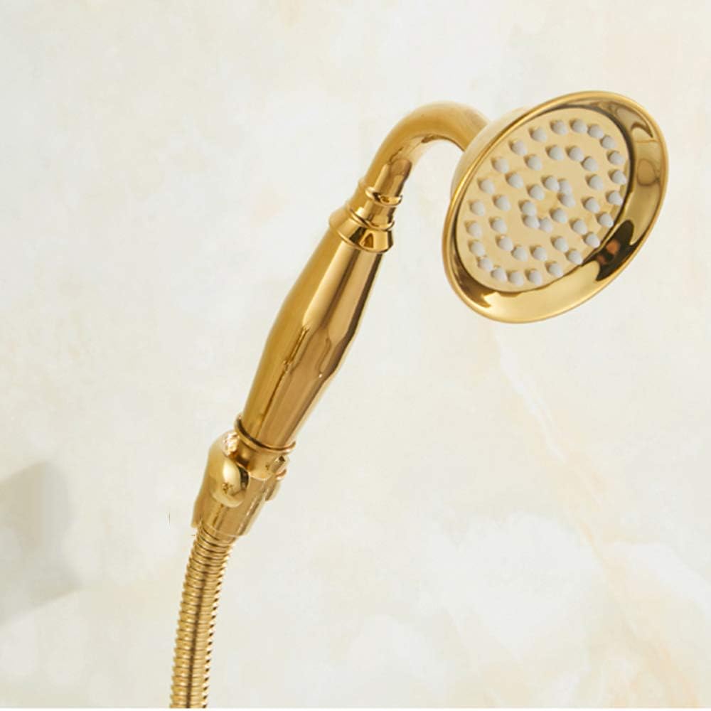 Contemporary Gold Wall Mounted Shower Set with Handheld