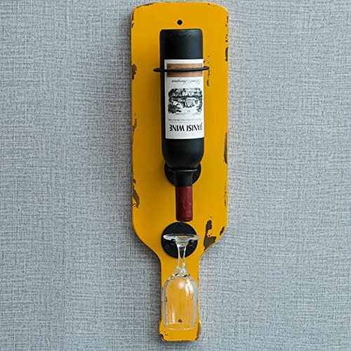 Industrial Vintage Wine Rack with Glass Holder