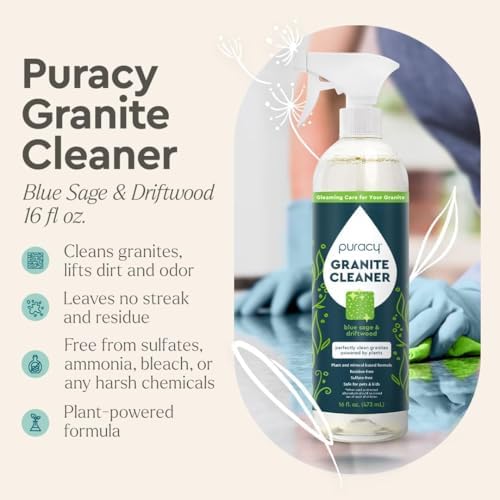 Puracy Natural Granite Cleaner - Streak-Free 16 fl oz 1