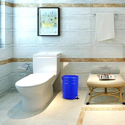 5L Round Step Pet Trash with Lid Mini Metal Pedal Bin