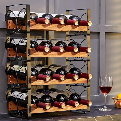 X-cosrack 4 Tier Stackable Wine Rack with Patent Design