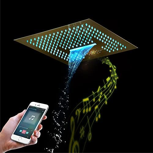 Bluetooth Music Shower Faucet Set with LED Light and 3-Speed Massage