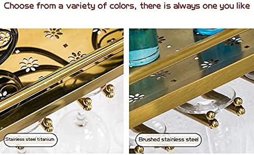 Stainless Steel Wall-Mounted Wine Rack 2-Layer Gold Brushed