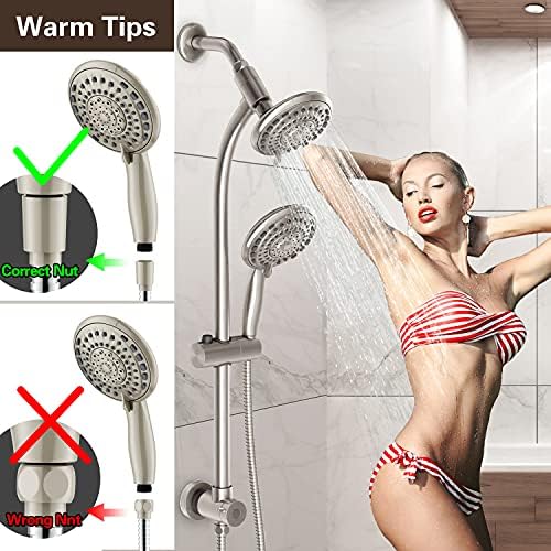 Handheld Showerhead Rain Combo with 275 Slide Bar 5ft Hose