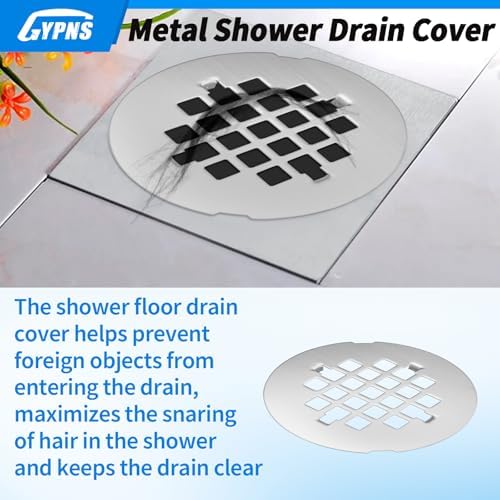 Chrome Plated Shower Drain Cover 4-14 Round 2 Pack