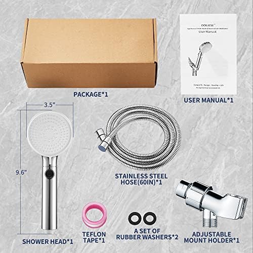 DOILIESE Handheld Showerhead with 3 Modes and 60in Hose
