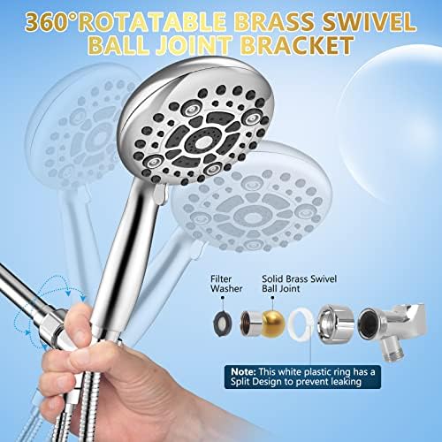 DAKINGS 6 Spray Modes High Pressure Handheld Showerhead Set