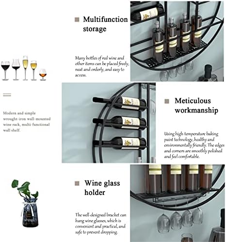 Pimex Wall-Mounted Wine Rack with Stemware Holder Black 80x11x80cm
