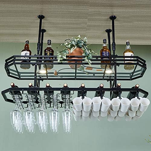 ZJDYDY Wall-Mounted Wine Rack Black 100x35cm