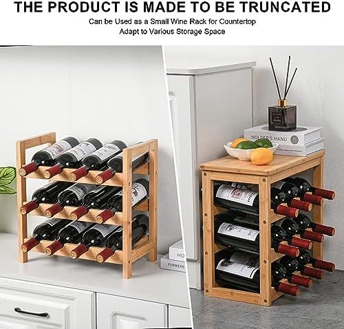 VASMIA 6-Tier Bamboo Wine Rack for 24 Bottles